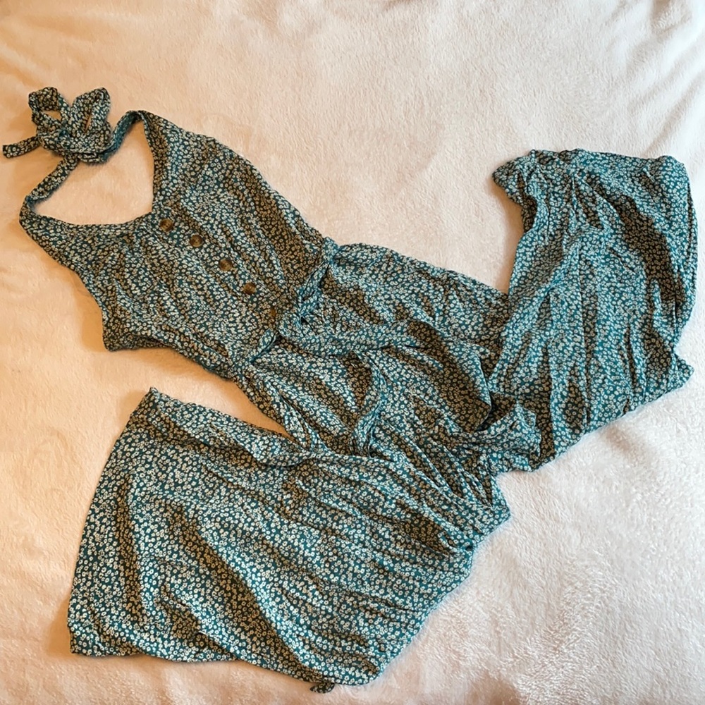 AE Green Floral Jumpsuit